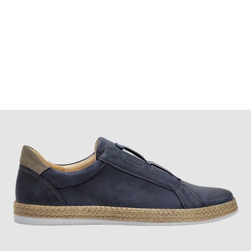 NEW KCR GROUP women's lifestyle slip-on leather sneakers in navy